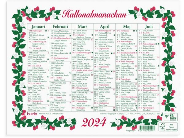 Väggkalender Lilla Hallonalmanack - 5020