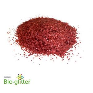Bioglitter mellangrovt 40g/påse röd