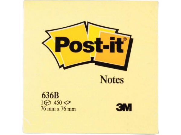 Notes POST-IT kub 2028 76x76 mm gul