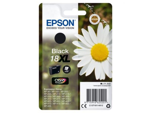 Bläckpatron EPSON C13T18114012 XL svart