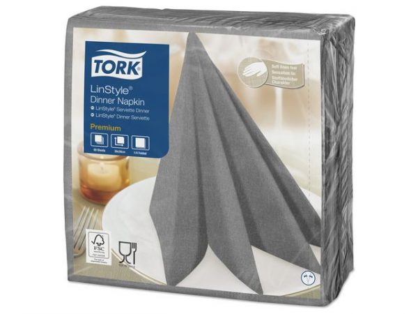 Servett TORK LinStyle Grå 39x39cm  50/fp