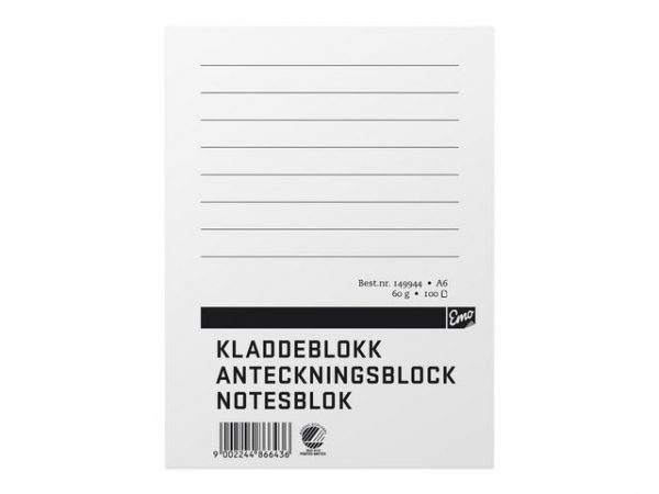 Anteckningsblock A6 100 blad TF linjerat