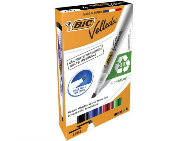 Whiteboardpenna BIC Velleda 1754ECO 4/fp