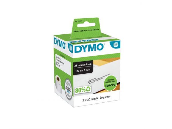 Etikett DYMO S0722370 89x28mm 260/fp