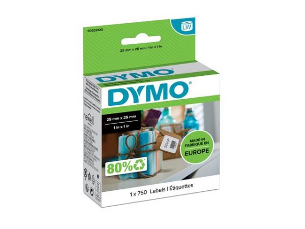 Etikett DYMO S0929120 25x25mm 750/fp