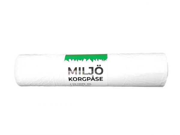 Papperskorgspåse HDPE 30L 9my vit 100/rl