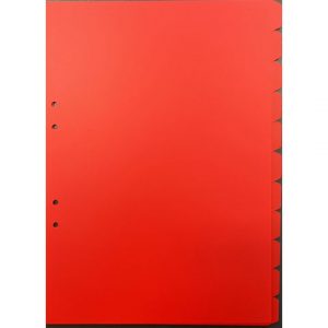 Plastregister A4 PVC 11 flik röd 10/fp