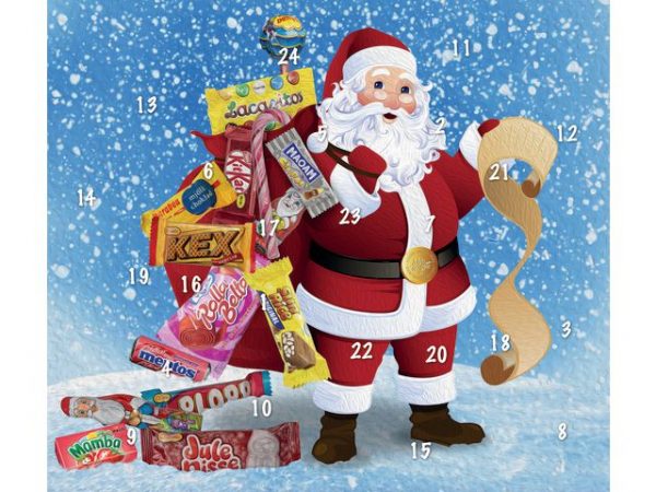 Godis Julkalender 1-24 luckor 318g