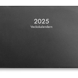 Veckokalender 2025 plast svart