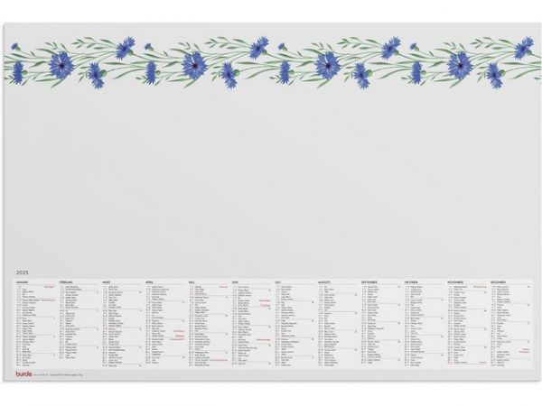 Kalender Skrivunderlägg Blomster 2025