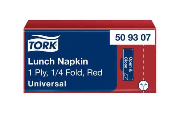 Servett TORK Lunch 1-lags röd 500/fp