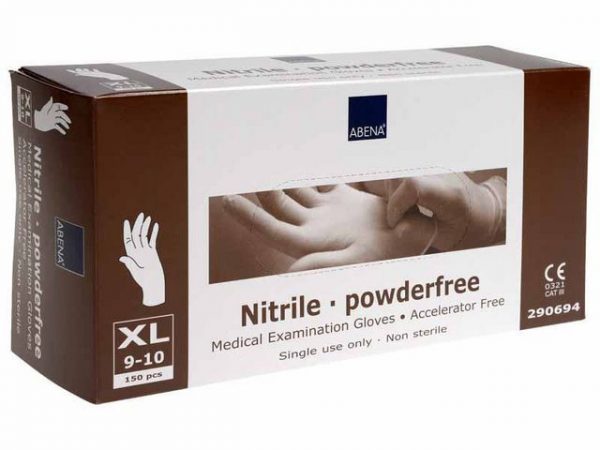 Nitrilhandske acc./pfri vit XL 150/fp